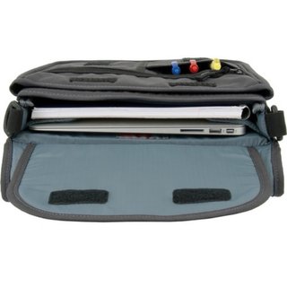 Bolso bandolera para portátil gris.