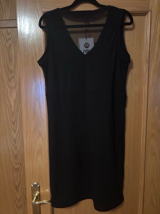 Vestido negro LaSal con estampado