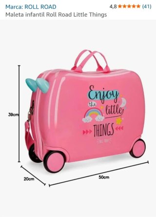 Maleta infantil trolley rosa