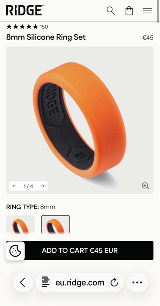 Anillos de Silicona Ridge - Basecamp Orange-8mm