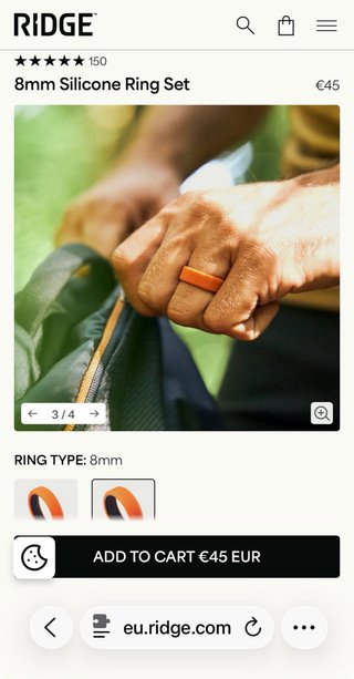 Anillos de Silicona Ridge - Basecamp Orange-8mm
