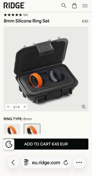 Anillos de Silicona Ridge - Basecamp Orange-8mm
