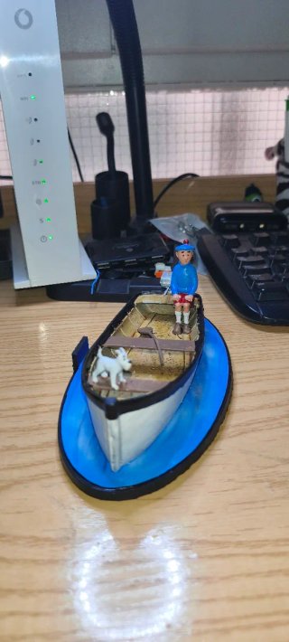 Figura Tintin Barco L'Île Noire