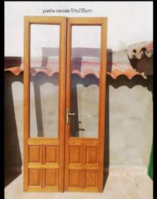 Puertas de madera con cristal