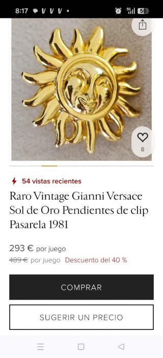 Icónicos pendientes Clip Sol Gianni Versace Dorado