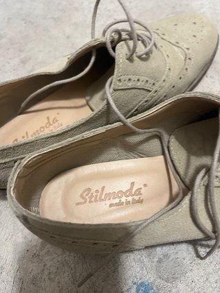 Zapatos planos beige estilo Oxford mujer