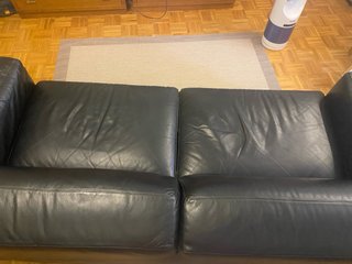 Sofá Natuzzi Piel Negro 3 Plazas