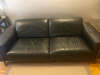 Sofá Natuzzi Piel Negro 3 Plazas
