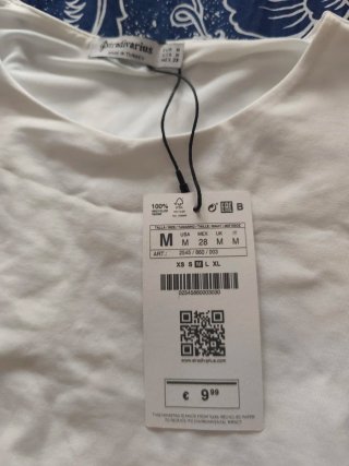 Conjunto Zara Top Blanco y Falda Marrón Talla M