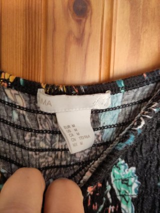 Vestido premamá H&M floral negro talla M
