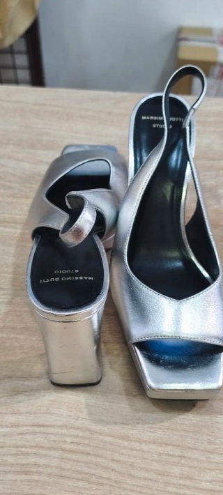 Sandalias Plataforma Tacón Plata