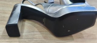 Sandalias Plataforma Tacón Plata