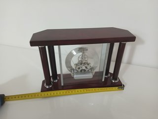 Orologio da tavolo Skeleton Legno Mogano