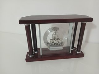 Orologio da tavolo Skeleton Legno Mogano