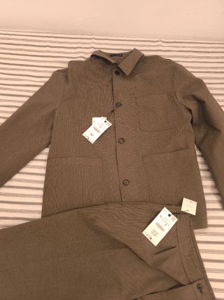 Traje Zara Lino Marrón
