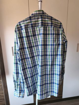 Camisa cuadros azul y verde slim fit M