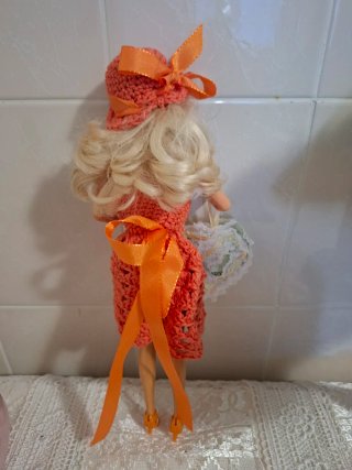 Barbie Mattel 1966 Vestito Arancione handmade