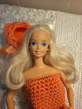 Barbie Mattel 1966 Vestito Arancione handmade