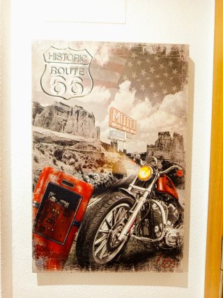 Cuadro Decorativo Ruta 66 Moto