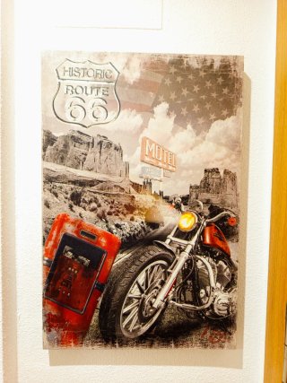 Cuadro Decorativo Ruta 66 Moto