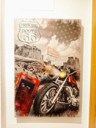 Cuadro Decorativo Ruta 66 Moto