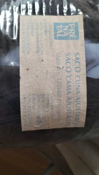 Saco cuna bebé azul con apliques