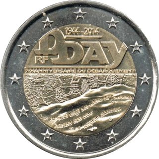 2 € Francia 2014 D-Day Conmemorativa