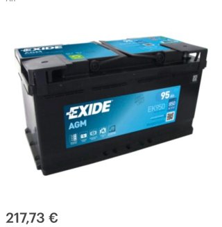 NUEVA sin usar Batería Exide EK950 AGM 95Ah 850A