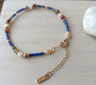 Pulsera Lapislázuli Acero 304L