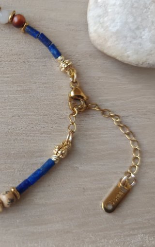 Pulsera Lapislázuli Acero 304L
