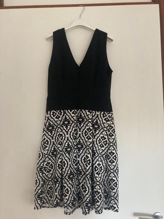 Vestito corto fantasia bianco e nero