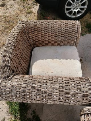 Conjunto sillones y mesa ratán exterior