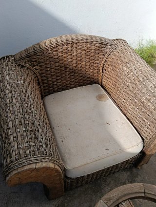 Conjunto sillones y mesa ratán exterior
