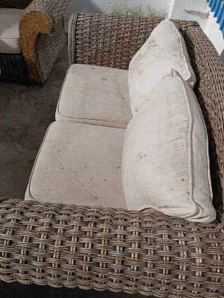 Conjunto sillones y mesa ratán exterior