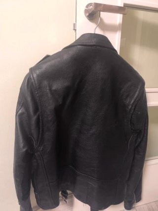 Chaqueta de cuero auténtica negra