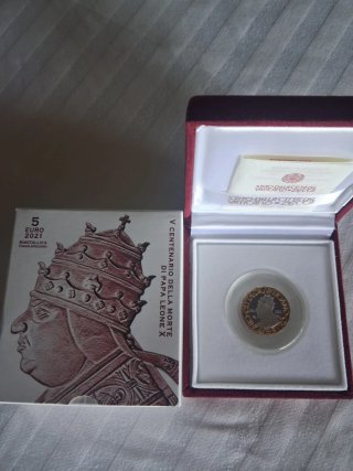 5 Euros Vaticano 2021 Papa Leone X