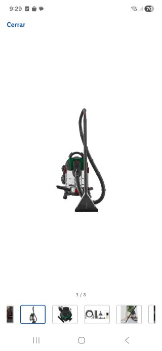 Aspirador Parkside con accesorios