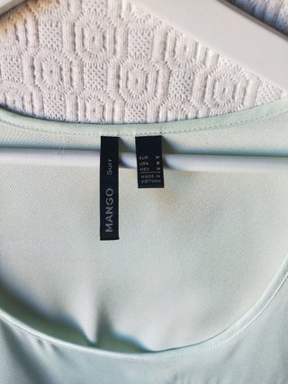 Camisa fluida Mango talla M tirantes verde mujer