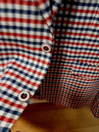 Americana corte italiano cuadros rojo y azul