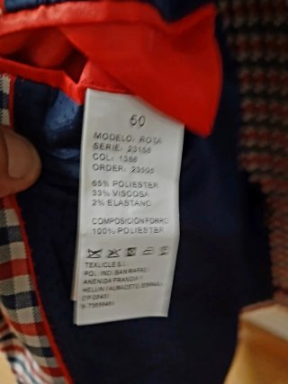 Americana corte italiano cuadros rojo y azul