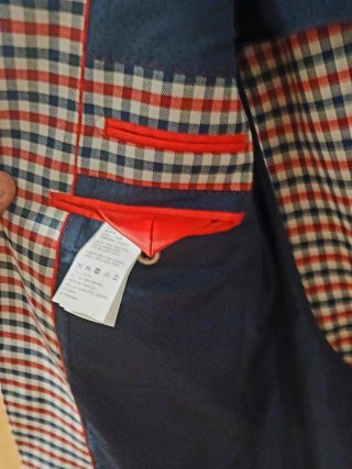 Americana corte italiano cuadros rojo y azul