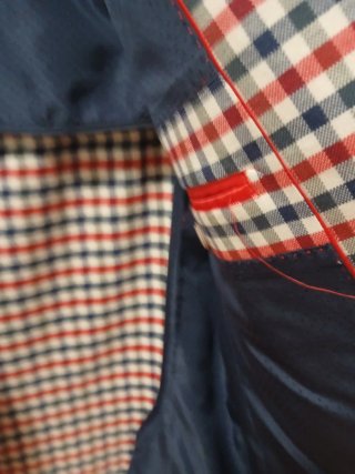 Americana corte italiano cuadros rojo y azul