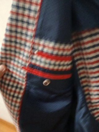 Americana corte italiano cuadros rojo y azul