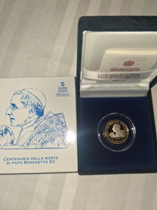 Vaticano 5 Euro 2022 Papa Benedicto XV