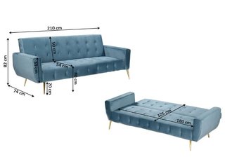 Sofá Cama Gris 3 Plazas