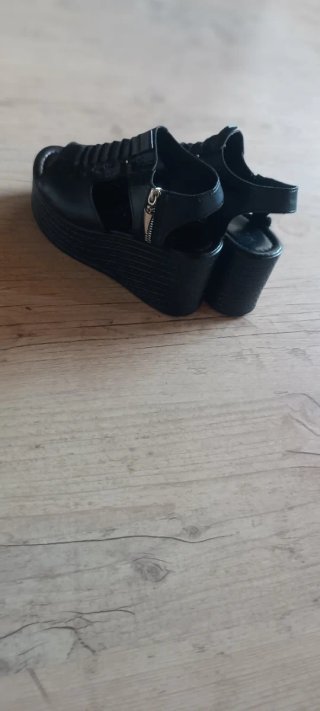 Sandalias cuña negras talla 38