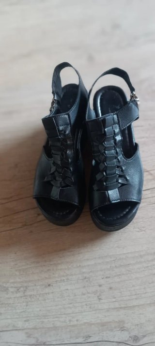 Sandalias cuña negras talla 38
