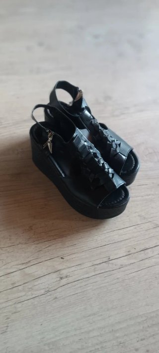 Sandalias cuña negras talla 38