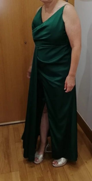 Vestido de Madrina Verde de raso