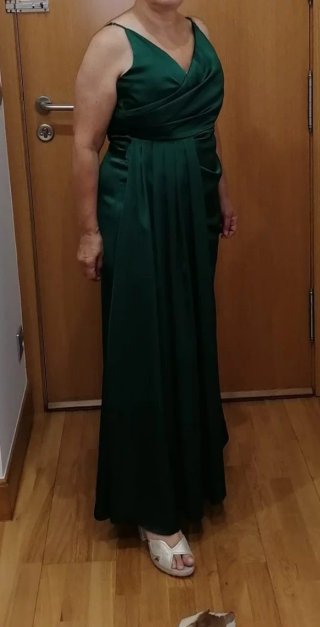 Vestido de Madrina Verde de raso